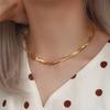 18k Gold Plated Waterproof Braided Herringbone Chain Necklace Bracelets Set Stainless Steel Jewelry for Women
