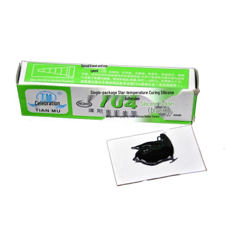 Black Semi-fluid Silicone Rubber Glue Tianmu 704B