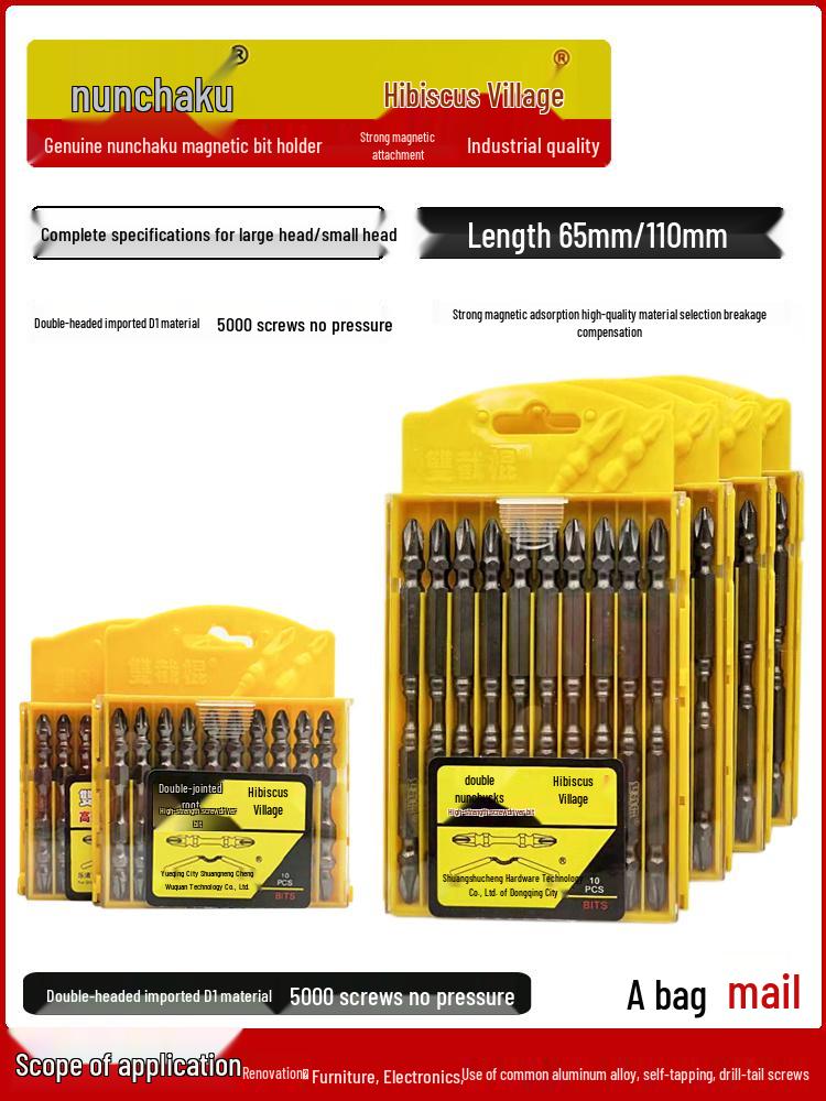 Magnetic Nunchuck Screwdriver Set: Strong Phillips & Hex Bits for Hand & Air Drills