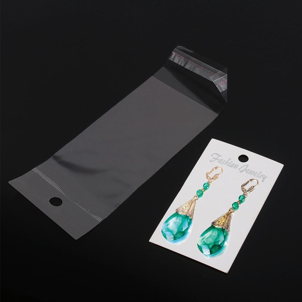 100pcs White Earring Display Cards With Self Adhesive Bags