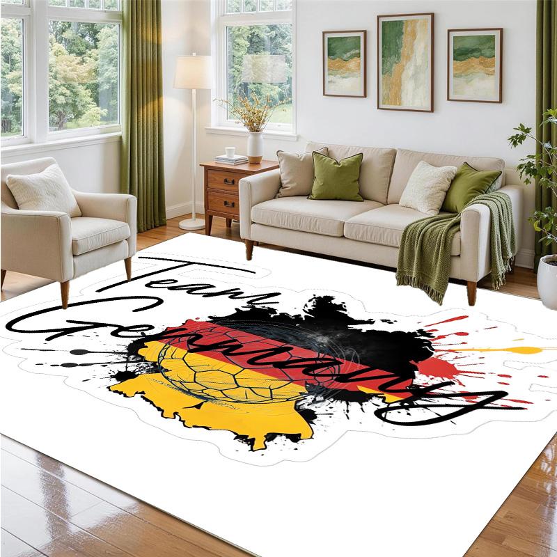 Germany National Football Team Design Crystal Velvet Rug Soft Decorative Mat for Bedroom Entrance