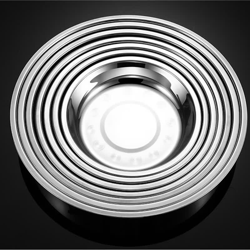 Gongyue 304 Stainless Steel Deep Round Serving Plate