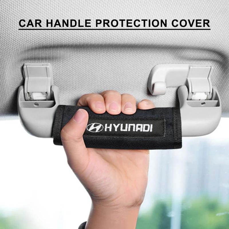 tnjzl1 Car Interior Roof Handle Protective Cover Pad for Hyundai IX35 I20 I30 Azera Sonata Elantra Accent Santa Fe Genesis Tiburon