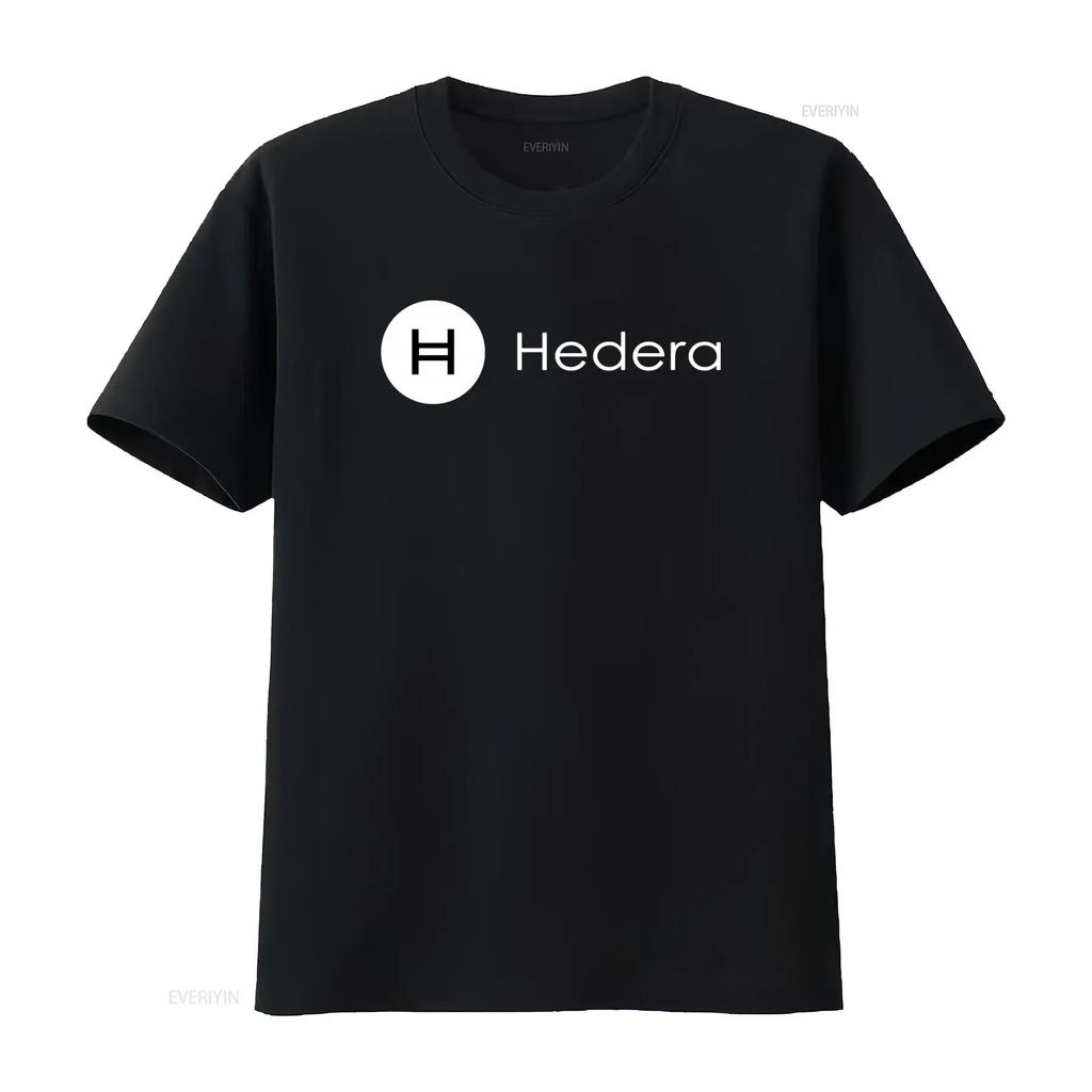 T-shirt con Logo Hedera Hashgraph a Tema Moneta per Fan HBAR vintage Lavata Traspirante Casual uomo Unisex abbigliamento designer grafica