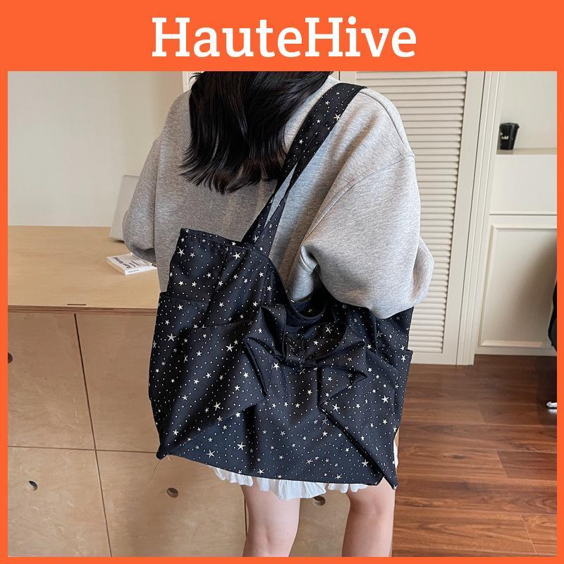 Sweet Bow Design Star Pattern Large Capacity Women Casual Shoulder Bag Tote