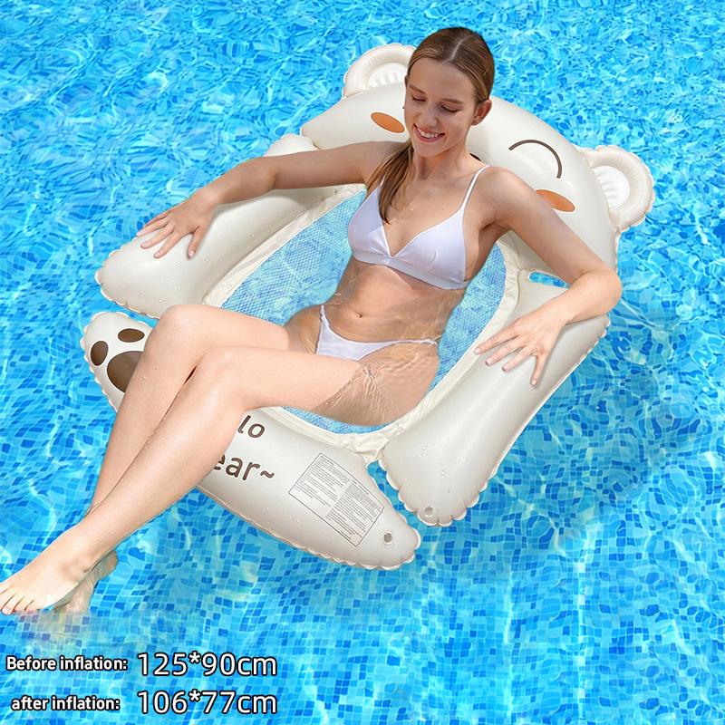 Foldable Fruit Print Floating Water Hammock Lounger Inflatable Pool Float Bed Chair for Summer Home Swimming Pool Lake Beach