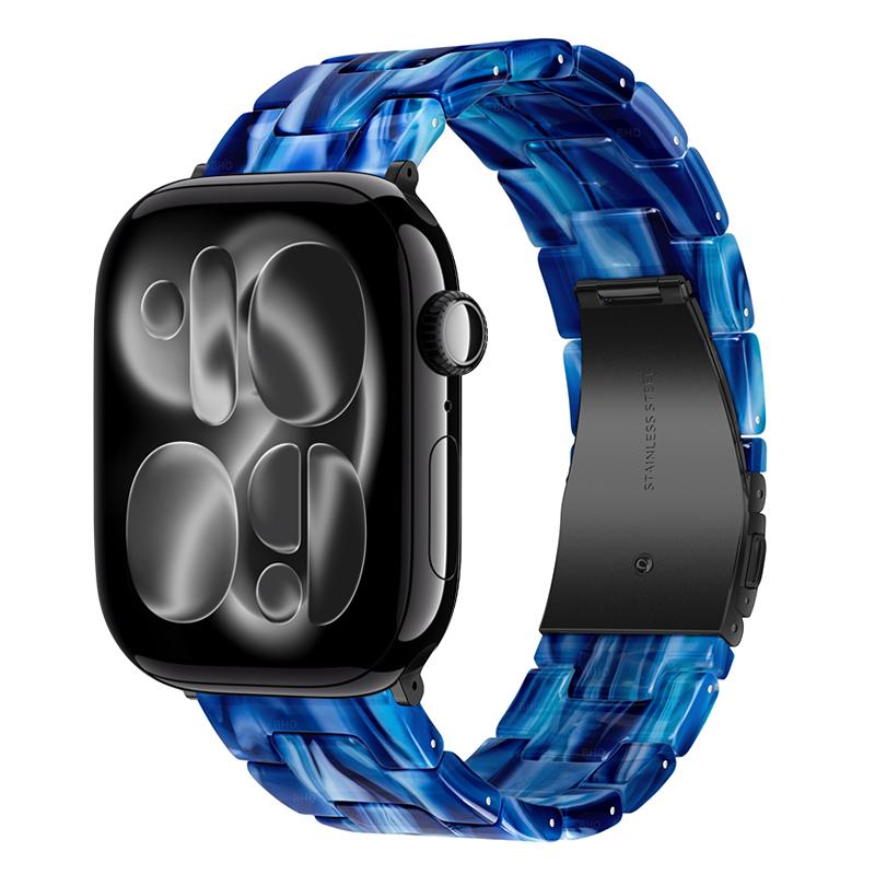 Luxusní pryskyřičný řemínek pro Apple Watch Ultra 3 2 49mm 11 10 42mm 46mm Článkový náramek Iwatch Series 9 7 8 6 5 SE3 45mm 41mm 40mm 44mm