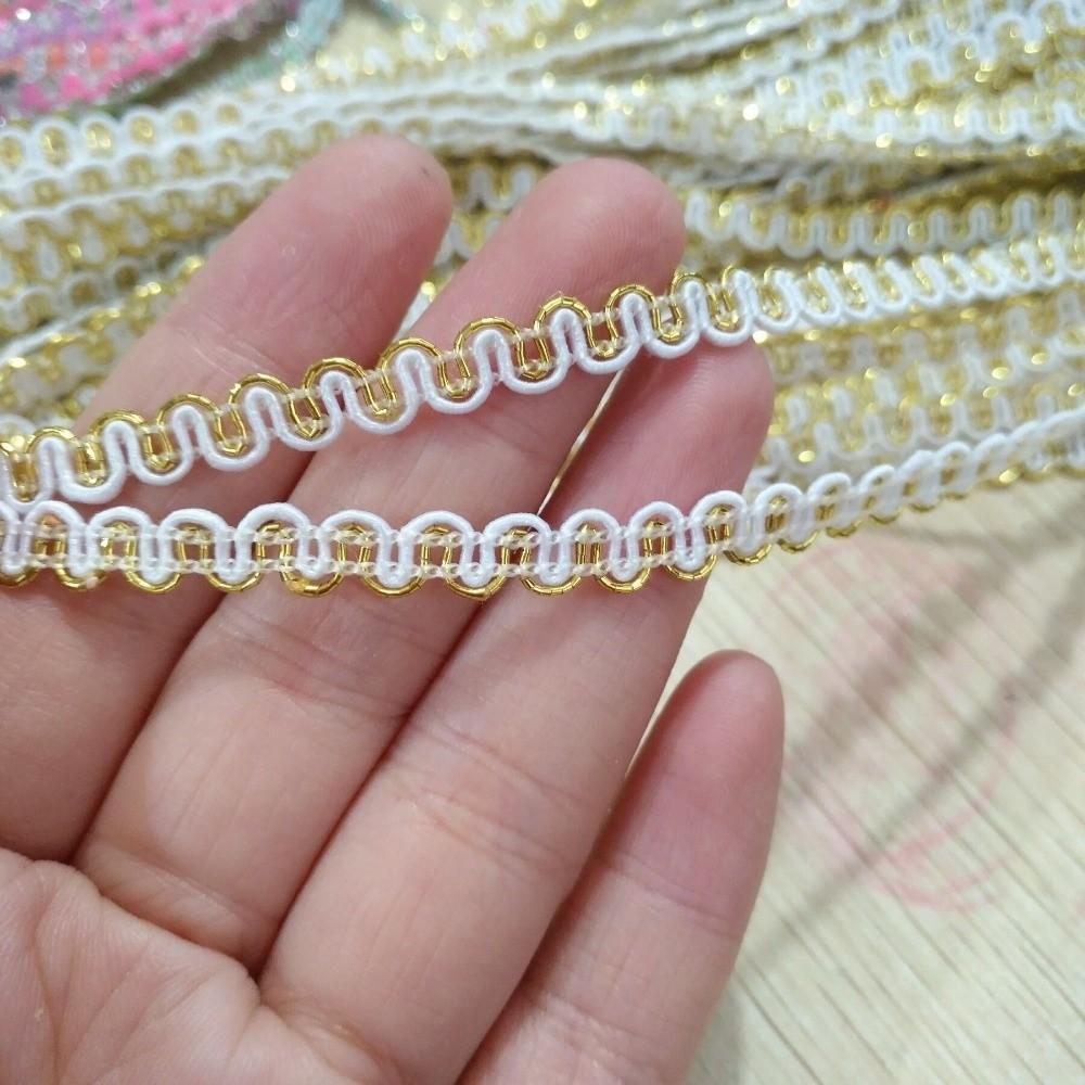 Dual Line Wave Lace Ribbon Gold Silver Color Dress Costume Accessory Wedding Party