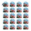 Holiday Gift Exchange Packaging Christmas Treat Bags with Handles, Self-Seal Candy Cookie for Decorative Snack Containers Party Favors, Clear