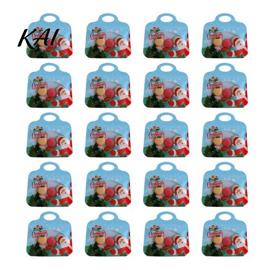 Holiday Gift Exchange Packaging Christmas Treat Bags with Handles, Self-Seal Candy Cookie for Decorative Snack Containers Party Favors, Clear