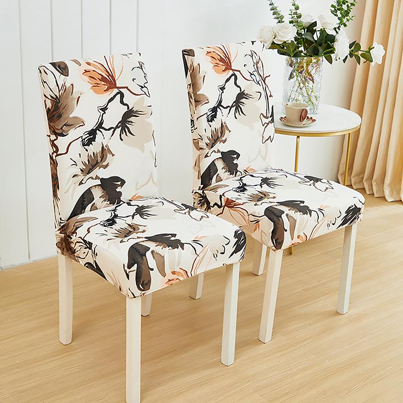 Printed Chair Covers Adjustable Dining Chair Cover Big Elastic Chairs Protector Kitchen Wedding Desk Stretch Modern Geometric