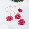 4-Piece Set: Fashionable Irregular Pearl Flower Earrings & Necklace, Middle Eastern Banquet Style for Women