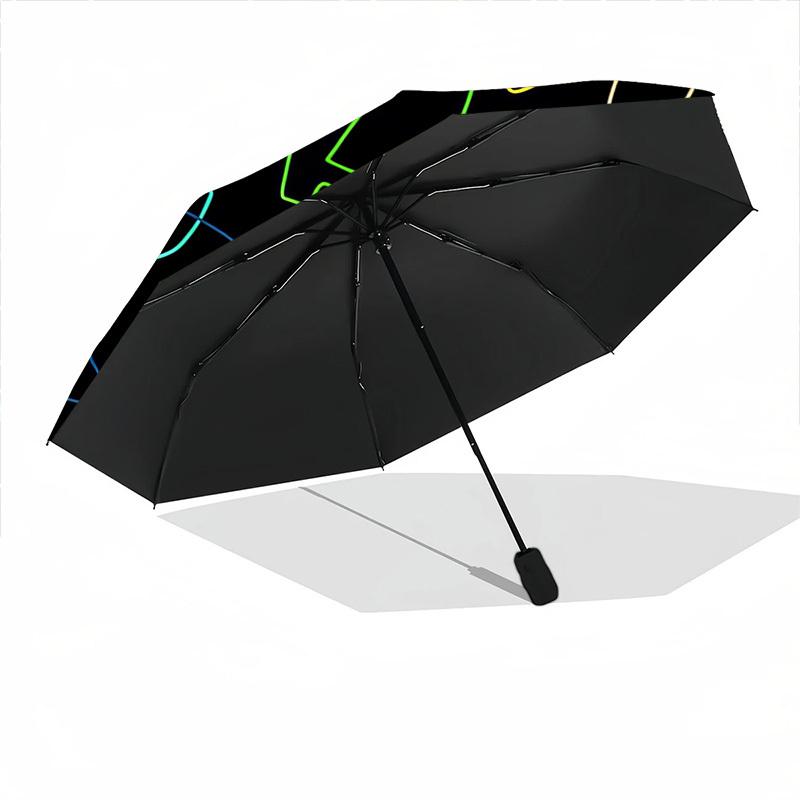 1pc Abstract Faces Automatic Open/close Folding Umbrella, Compact Portable Travel Umbrella, Perfect Birthday/Christmas, Cute Umbrella, Durab