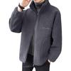 Men's Versatile Fleece Jacket - Classic Solid Color Zip-Up with Stand Collar for Autumn/Winter