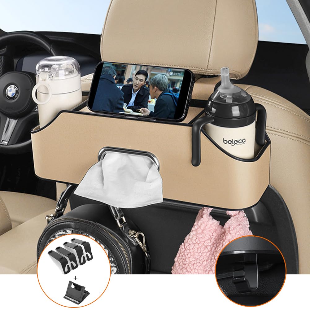 EXCEREY Car Tissue Backseat Drink Storage Tissue Box Cup Smartphone Umbrella Easy Multifunctional Storage Box, Holder, Pocket, Organizer, Box, Holder,
