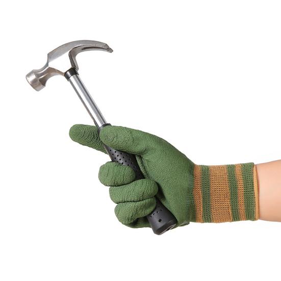 1 Pair Garden Gloves Breathable Waterproof Puncture-Resistant Hard-wearing Latex Coated Gardening Gloves
