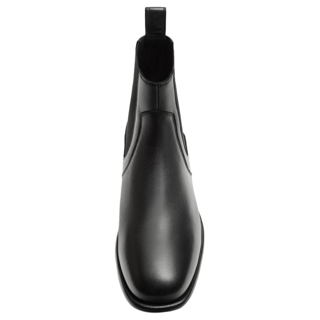 ZARA Leather Casual Versatile Comfortable Trendy Vintage Short Chelsea Boots Men boots Black 12026520800