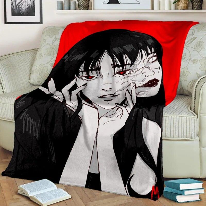 3D Horror Ghost Junji Ito Tomie Kawakami Blanket,Soft Throw Blanket for Home Bedroom Bed Sofa Picnic Travel Office Cover Blanket