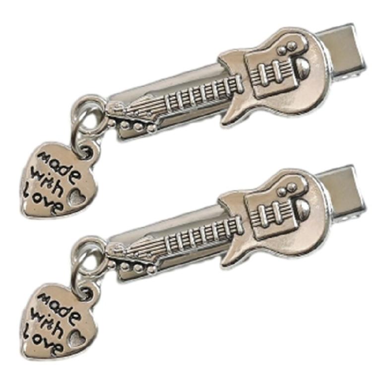 Заколка для волос в форме гитары, подростковая, для косичек, челки, заколка-сердечко/звездочка