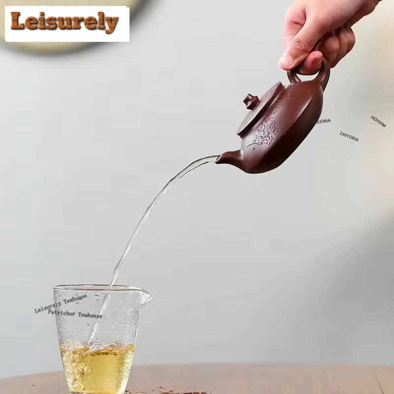 111ML Elegant Yixing Purple Clay Teapot Handmade Pot Raw Ore Mud Kettle Chinese Zisha Teaset For Tea Decoration Supplies Craft