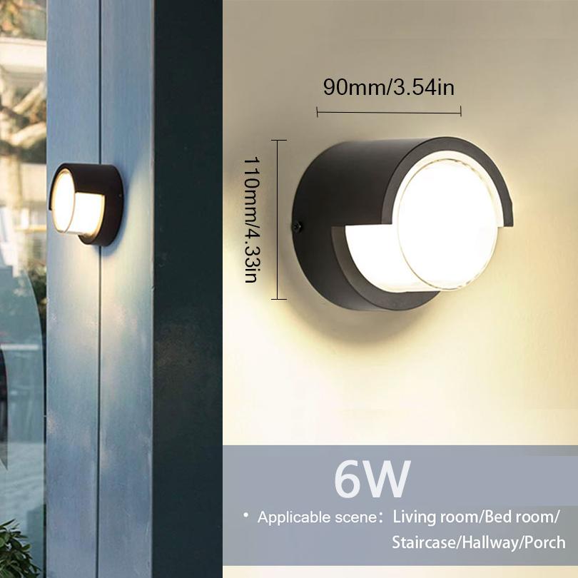 Waterproof Wall Lamp LED Bedroom Living Room Lamp Home Outdoor Lighting Circular Moon Lamp Wall Decoration Creativity 90-265V
