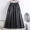 Leather Skirt for Women Casual Versatile Elastic High Waist Long Loose Trousers Solid Color Skirt