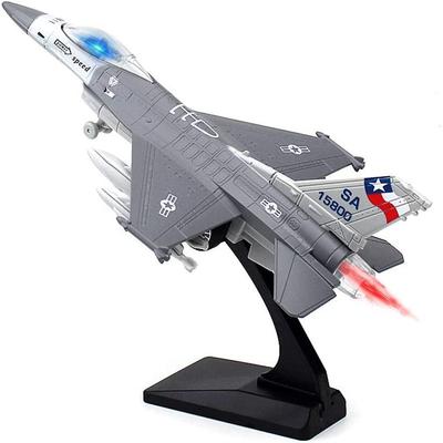 Döküm F16 Savaşan Şahin Uçak Model Uçak Ordu Hava Kuvvetleri Oyuncaklar Askeri Uçak Işıklar ve Sesler ile Geri Çekin