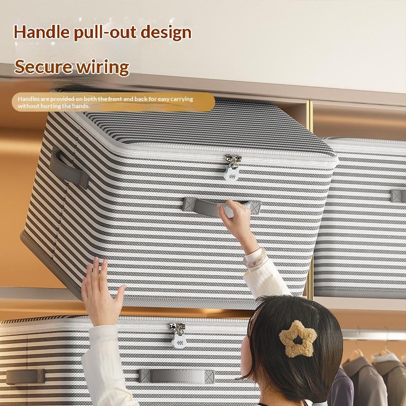 Foldable Large Capacity Storage Bins With Sturdy Handles For Organizing Clothes Toys In Wardrobes