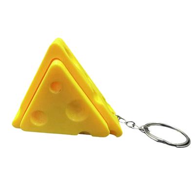 Keychain Pendant Cheese Shape Fidget Toy Button Rebound Mini