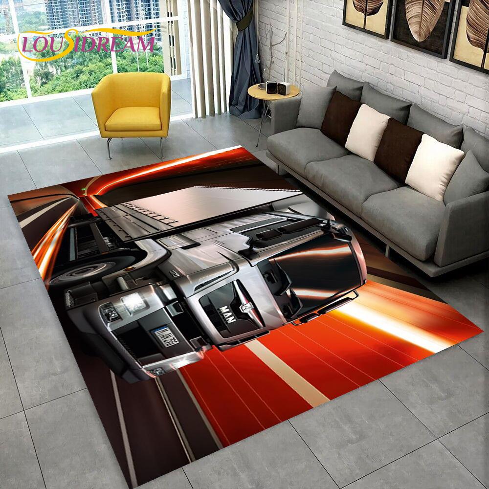 Latest MAN Truck Lorry 3D Printing Rug Carpet for Living Room Bedroom Home Decor,Floor Mat Non-slip Decoration for Sofa Doormat