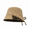 Warm Beanies Hat Leopard Print Fisherman Cap Fashion Bucket Hats  for Women