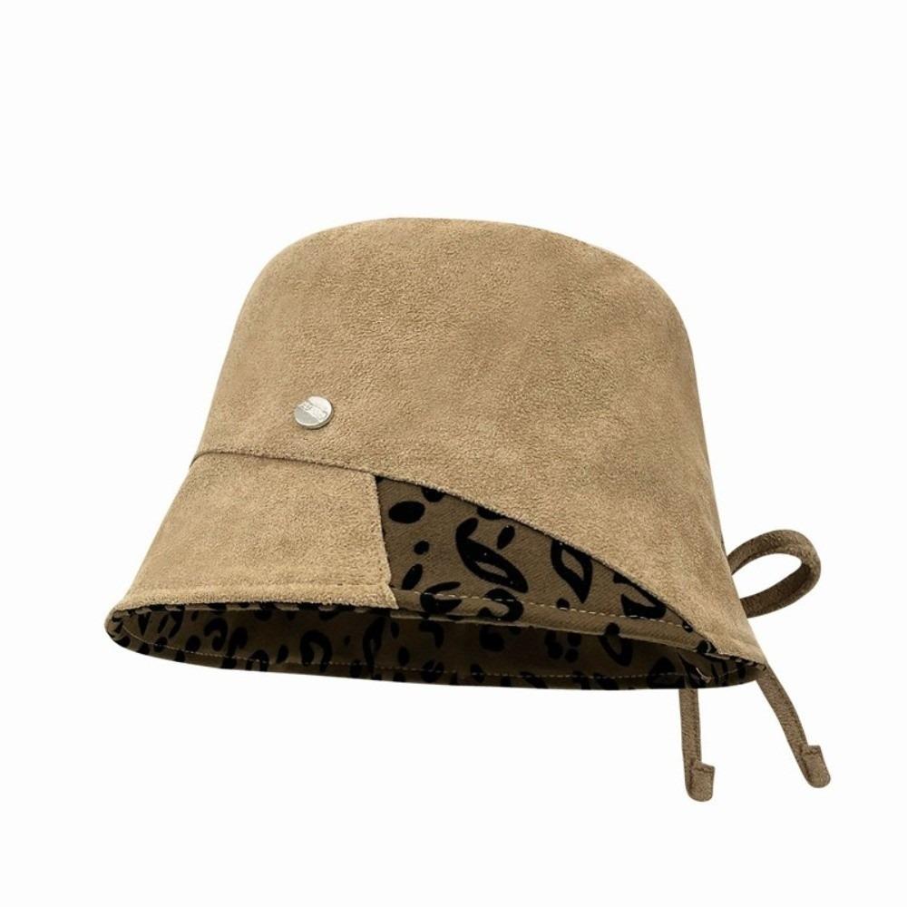 Warm Beanies Hat Leopard Print Fisherman Cap Fashion Bucket Hats for Women