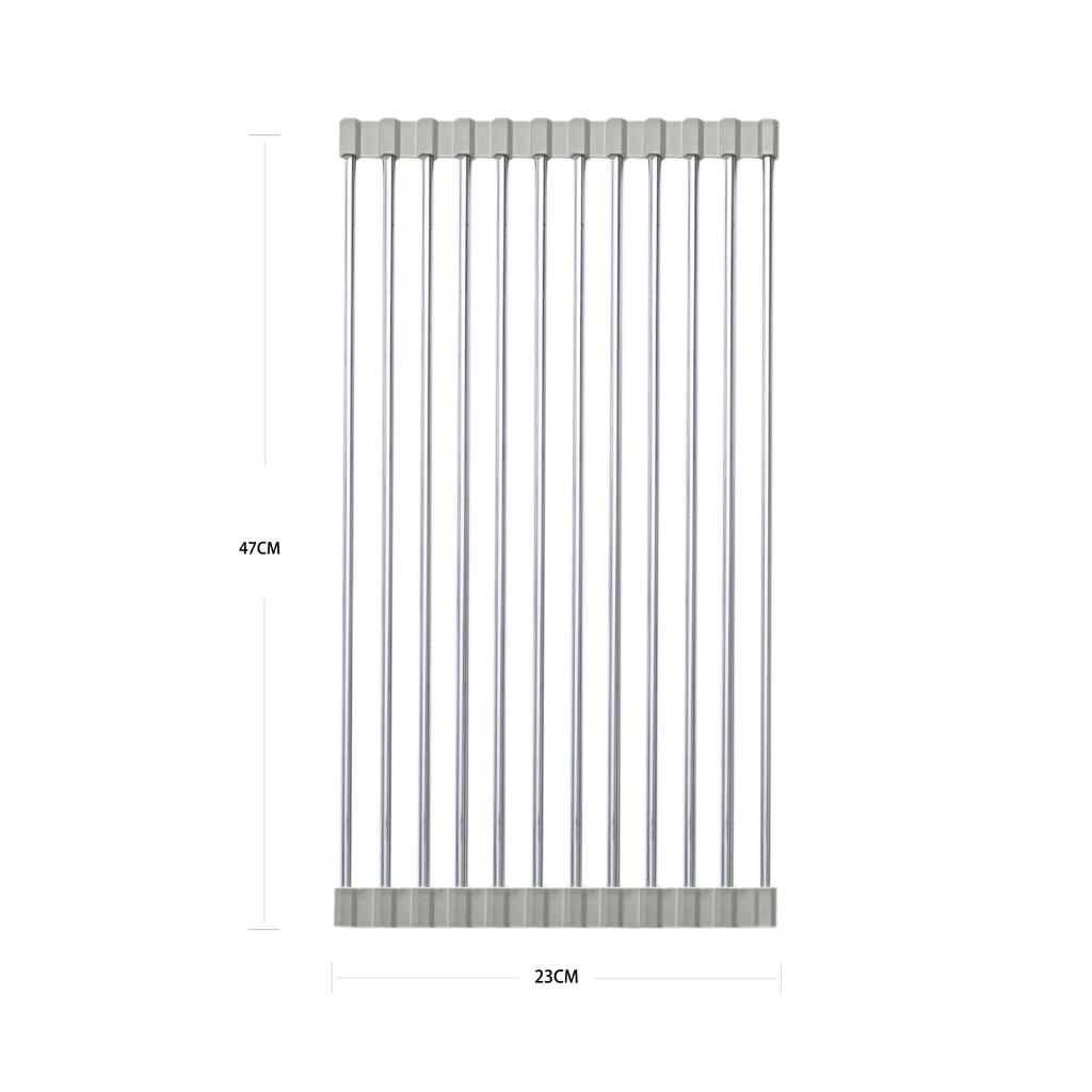 Folding Stainless Steel Dish Dryer, Roll Dish Dryer, Shelf, Kitchen Sink Holder, Organizer