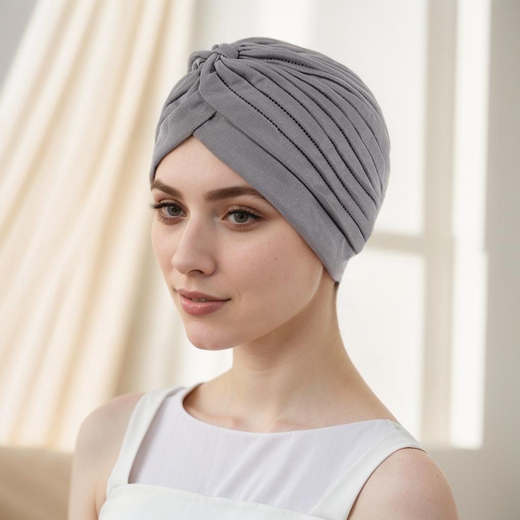 JYL TS DIY Мусульманская тюрбанная шляпа Плиссированный головной платок-арбуз Вискоза grey_ возмутительные оранжевого