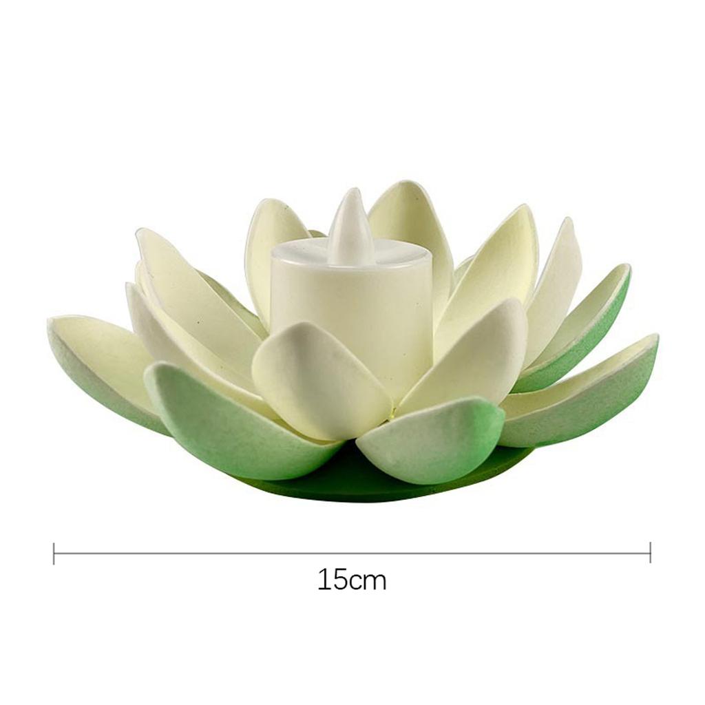 LED Double Petal Lotus Night Light Floating Water Sensor FlowerColor Light Garden Fish Tank Decoration Festive Wishing Light