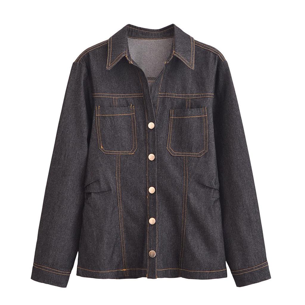 2025 Spring Women's Casual Denim Shirt and Pants Set
