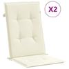 VidaXL Garden Chair Cushions High Back Set of 2 Cream Fabric 43181