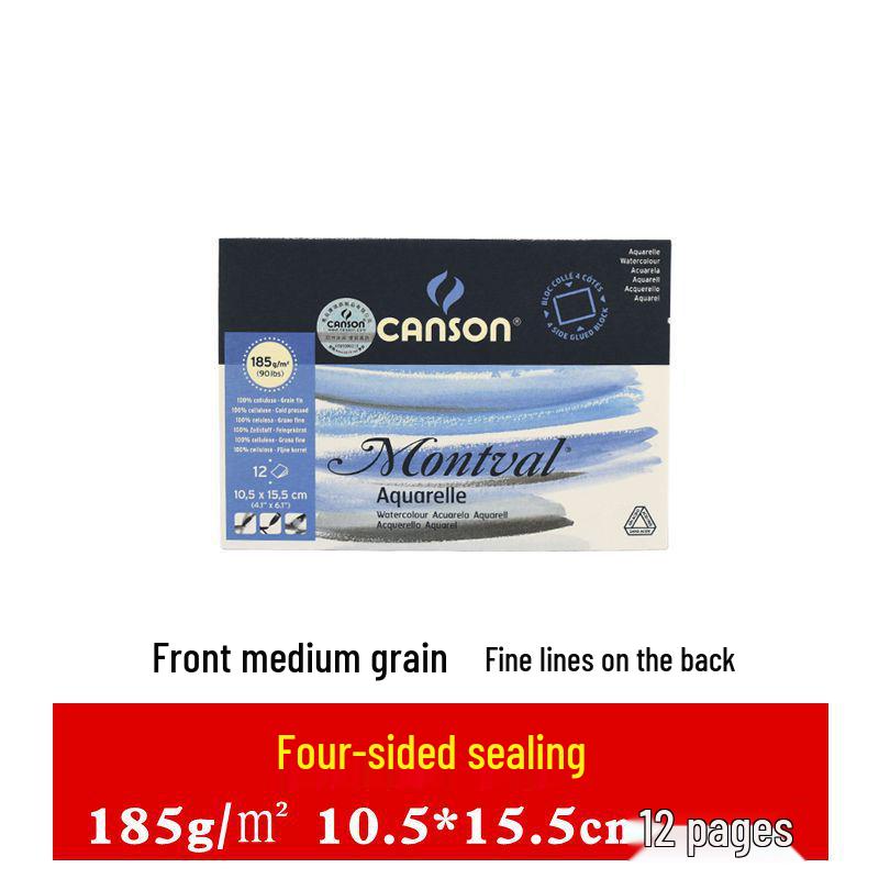 

Акварельная бумага Canson Montval, 300 г/м², склеенная по четырем сторонам - Доступна в форматах 16k и 8k.
