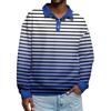 Men's Casual Striped Print Button-Up Long-Sleeve Tops