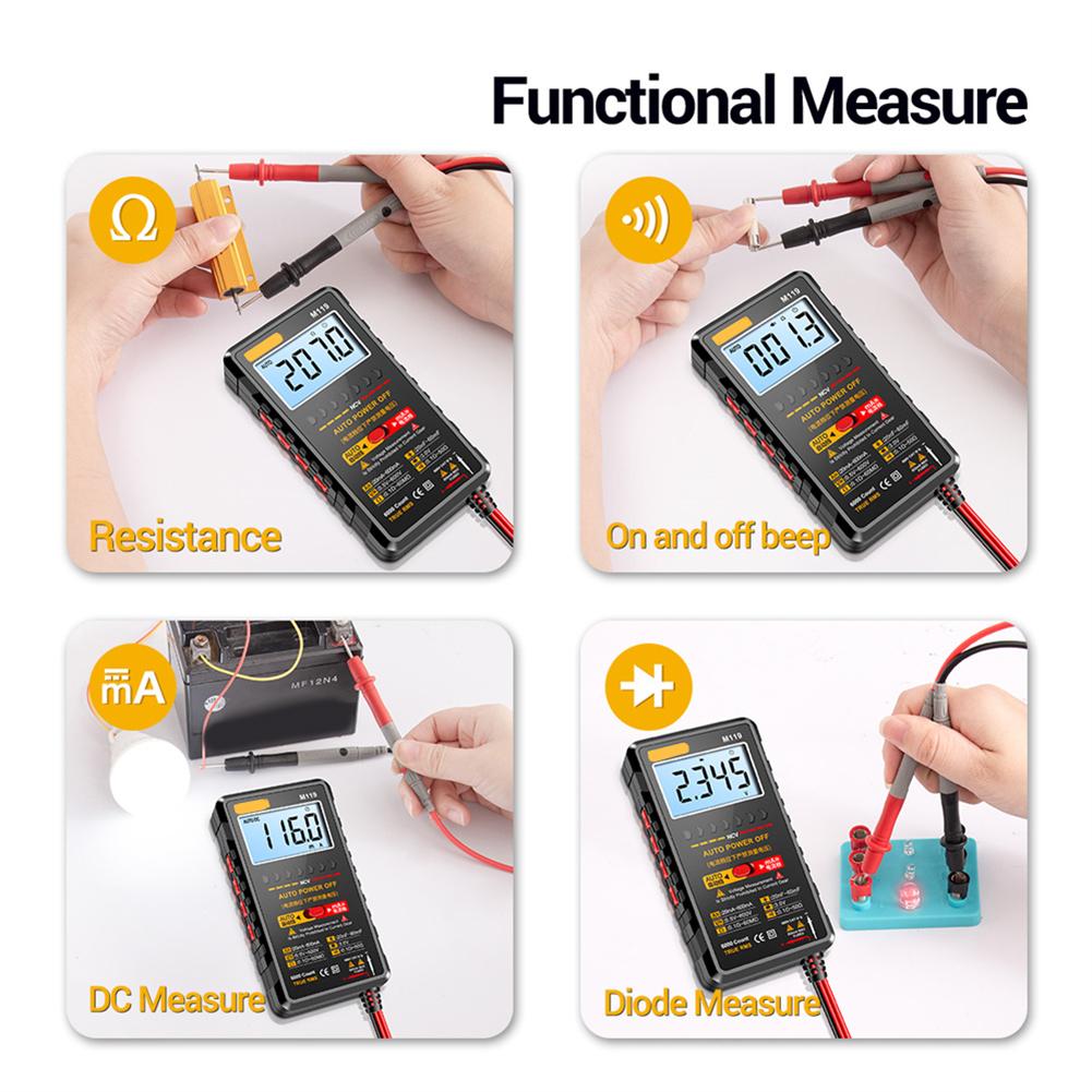 M119 Digital Multimeter 6000 Count for Detailed Testing of Voltage Current Resistance and Capacitance in Various Settings