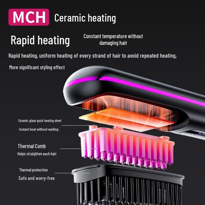 MEN WOO Wireless Negative Ion Hair Straightening Comb