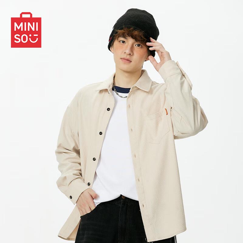 MINISO Men's Autumn Corduroy Long-Sleeved Shirt Jacket