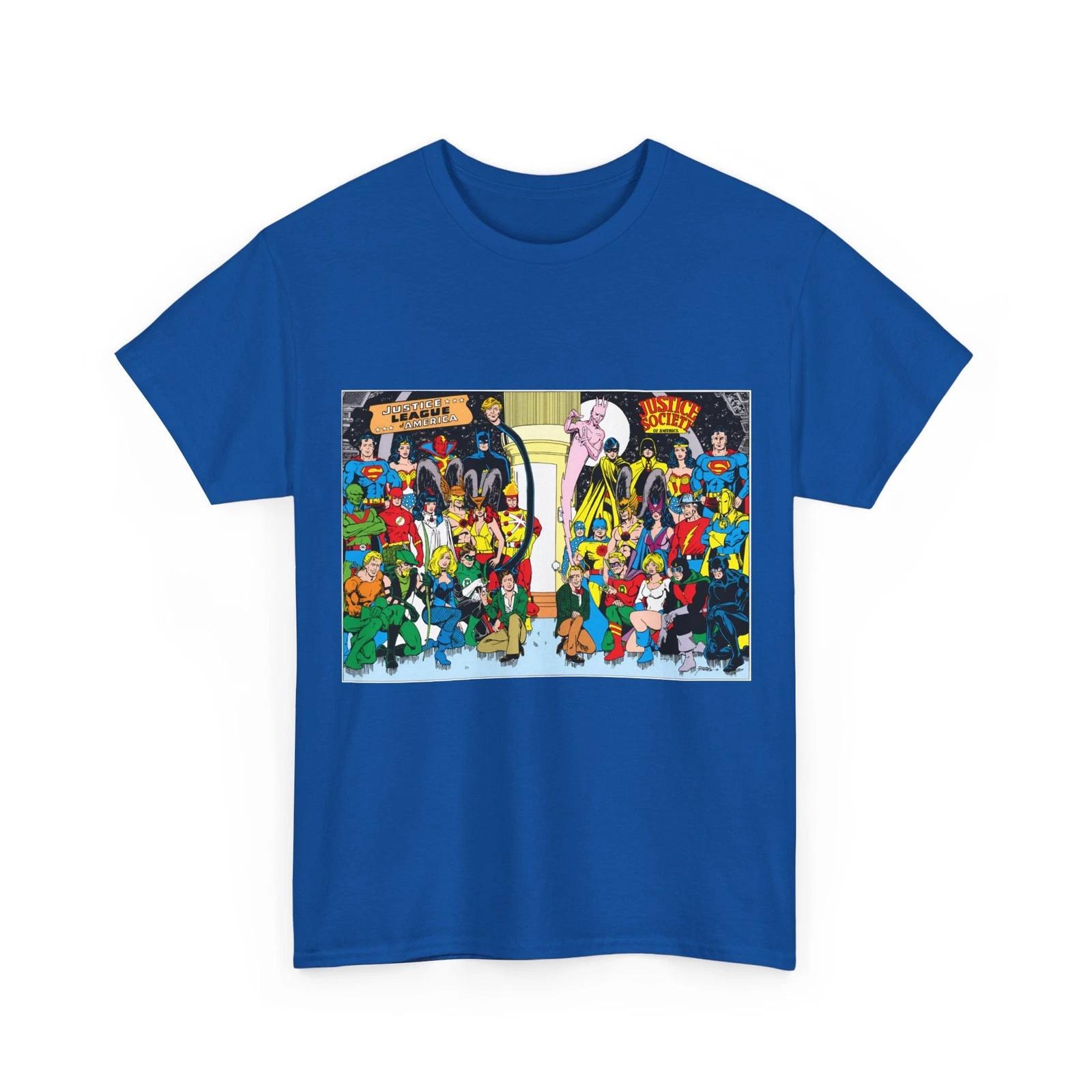 Justice League Justice Society T-Shirt DC Comics George Perez Art Vintage-Style XXXL