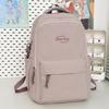 Schoolbag Small Fresh Literary Sense Girl Backpack Middle and High School Students Solid Color Lightweight Versatile Schoolbag Large Capacity Backpack