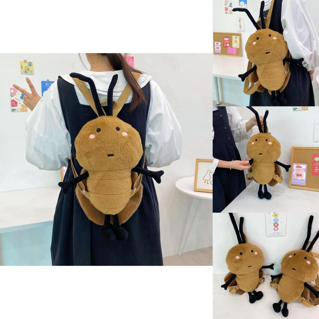 Carino zaino peluche scarafaggio del sud con design a patchwork per uso quotidiano
