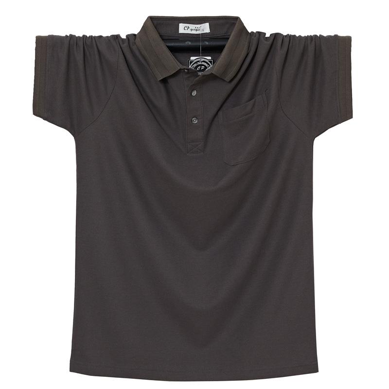 New Summer Men's Cotton Polo Shirts Loose Plus Size Pocket Breathable Absorb Sweat Casual Business Polo Shirt
