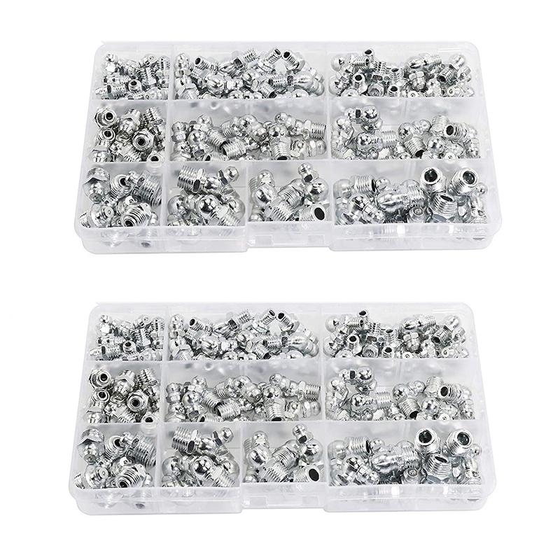 230Pcs Steel Zerk Grease Nipple Fittings Assortment Kit ,Straight, 90-Degree, 45-Degree Angled(M6,M8,M10) Other