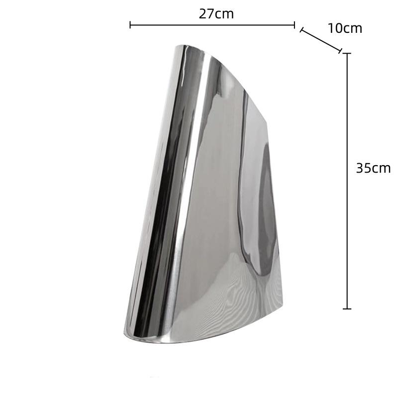 Silver Metal Vase Beveled Trapezoidal Metal Handicrafts Flower Arrangement Accessories Flower Pot Home Decoration Accessories