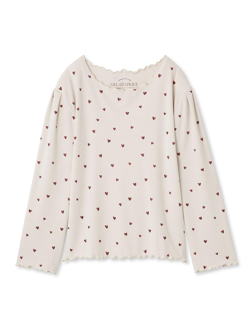 

Пуловер в рубчик с принтом сердечек [Gelato Pique]