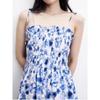 Foreign Trade Order H Home Summer New Fashion Exquisite Print Waist Hugging Slimming Elegant Vacation Cotton Stretch Dress